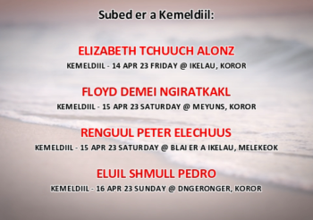 Subed er a Kemeldiil (Apr. 14-16, 2023)
