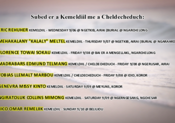 Subed er a Kemeldiil me a Cheldecheduch (Sept. 6-10, 2023)